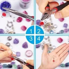 DIY Jewelry Making Tool Set, Including Beading Needle, Scissors, Vernier Caliper, Copper Wire Cutter, Round Nose Pliers, Colorful Pliers, Random Color U-Shaped Scissors, Random Color Awl, Random Style Tool Kit, Suitable For Adult Jewelry Making And Repair, Gift Box Packaging - Multicolor - View 7