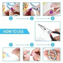 DIY Jewelry Making Tool Set, Including Beading Needle, Scissors, Vernier Caliper, Copper Wire Cutter, Round Nose Pliers, Colorful Pliers, Random Color U-Shaped Scissors, Random Color Awl, Random Style Tool Kit, Suitable For Adult Jewelry Making And Repair, Gift Box Packaging - Multicolor - View 6
