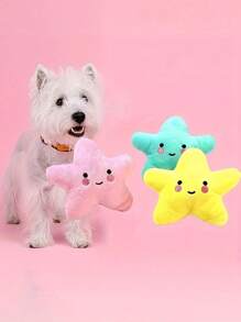 耐用且互动性强的星形狗狗咀嚼玩具，带吱吱声 - 非常适合喜欢咀嚼的狗狗 - 彩色 - 查看 7