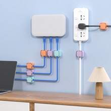 1 包 6 个数据线管理器、电缆夹、固定器、桌面免钉自粘按扣、束线带、存储和卷绕设备 - 彩色 - 查看 3