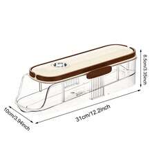 1 hộp đựng trứng xoay tự động, khay đựng trứng nhiều lớp, giá đựng trứng trong tủ lạnh nhà bếp, hộp đựng trứng màu kem, dụng cụ lấy trứng tiết kiệm không gian - trắng - Xem 2