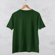 Unisex Premium Cotton Plain T-Shirt Without Print - 軍綠色 - 查看 2