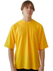 Kit 3 Oversized Streetwear T-Shirts Basic Plain Short Sleeve Mesh Comfortable Men's Fashion Sweatshirt - 紅色 - 查看 6