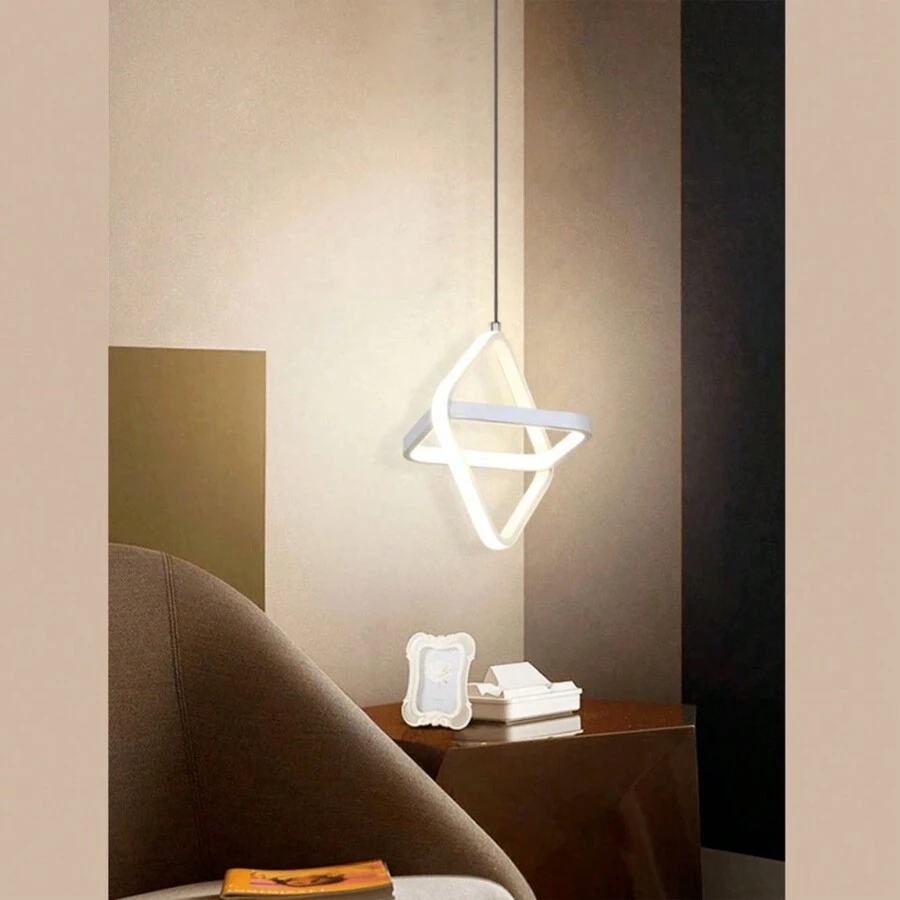 220V 小型方形黑色/白色 LED 现代线性吊灯，3000K 暖光/6500K 白光 LED 吊灯适合餐厅厨房岛，明亮的灯具 - 吊燈 - 查看 1