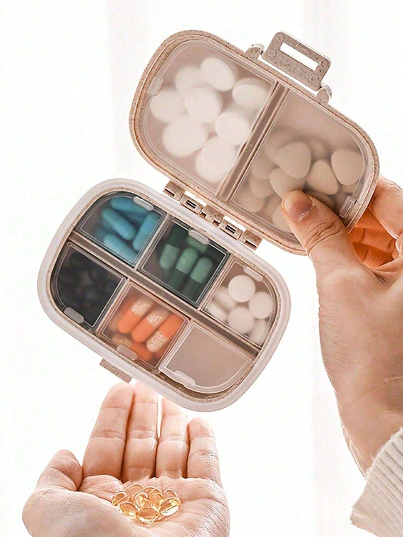 1pc Portable Pill Box For Travel Moisture Proof Pill Organizer Reusable