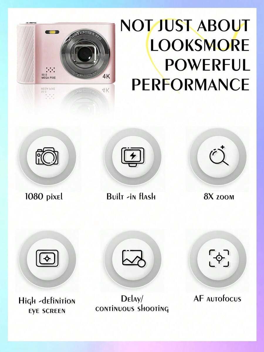 4K Digital Camera, High Pixel, High Definition, SelfPortrait