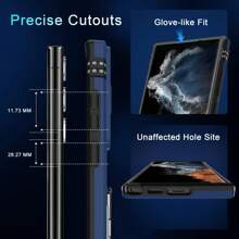 Ốp lưng điện thoại kiểu cổ điển siêu bền với giá đỡ, đệm khí và bảo vệ ống kính - Chất liệu PC, chịu được rơi từ độ cao 2 mét (6,6 feet) và có nắp trượt chống nước, chống rơi vỡ và chống trầy xước. - Màu xanh lam - Xem 6