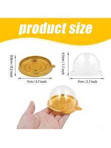 50 gói hộp đựng bánh mini bằng nhựa trong suốt có nắp vòm, hộp đựng bánh cupcake mini bằng nhựa, hộp đựng bánh trung thu đựng bánh quy sô cô la riêng lẻ, bánh phô mai và các món tráng miệng nhỏ khác, - Nhiều màu - Xem 2