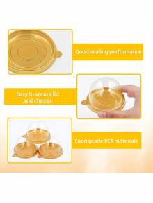 50 gói hộp đựng bánh mini bằng nhựa trong suốt có nắp vòm, hộp đựng bánh cupcake mini bằng nhựa, hộp đựng bánh trung thu đựng bánh quy sô cô la riêng lẻ, bánh phô mai và các món tráng miệng nhỏ khác, - Nhiều màu - Xem 4