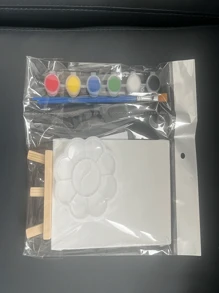 Mini Painting Set, Includes Easel, Paints And Brushes (Random Colors) - Creative DIY Painting Kit, Suitable For Artists And Crafters - Excellent And Christmas Gift - Multicolor - View 7