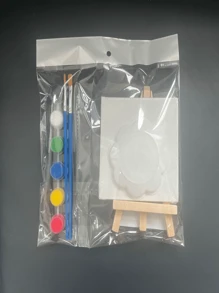 Mini Painting Set, Includes Easel, Paints And Brushes (Random Colors) - Creative DIY Painting Kit, Suitable For Artists And Crafters - Excellent And Christmas Gift - Multicolor - View 8