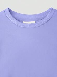 女童套頭酷絲棉運動休閒衛衣，卡通小貓芭蕾印花貼圖，適合春季秋季新裝