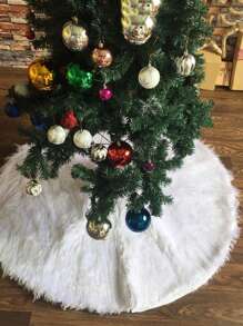 Saia para árvore de Natal branca, 78/90/122 cm, macia e felpuda, ideal para decoração de Natal em 2024. Ótima opção de presente para decoração de Natal, aniversários, quartos e ambientes. Decoração natalina de inverno. Presente perfeito para a casa. - Branco - Ver 3
