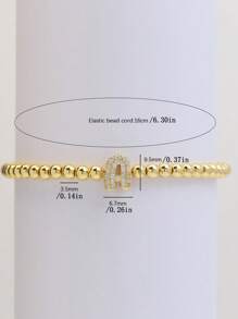 Pulsera de lujo para mujer con dije de letra de circonita, pulsera ajustable con cadena inicial de la A a la Z como regalo de joyería