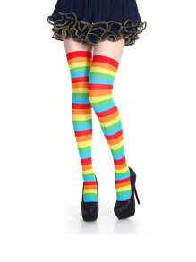 1 双圣诞红白/红绿条纹过膝/过膝袜，适合女士，角色扮演动漫服装配饰，适合派对、聚会和角色扮演 - 常規款 - 查看 3