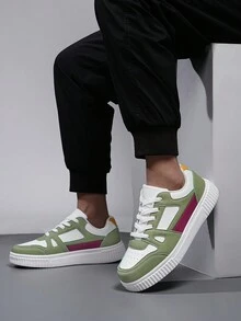 男士户外时尚低帮休闲鞋春秋季透气防滑拼色拼接运动鞋 - 彩色 - 查看 5