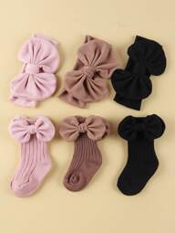 3pcs/Set Baby Hair Accessories Set - Headband + Socks, Suitable For Everyday Use Love Valentine