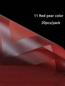 20 片/包防水磨砂纸，带蕾丝边，用于花朵包装，适合薄纱裙 - 紅色 - 查看 14