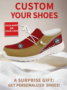 1 Pair San Francisco Baseball Name Custom Loafer Shoes, Personalized Name Loafer Shoes, Custom Name Thick Sole Loafers Of E-TPU, Personalized Loafer Shoes, Name Loafers, Personalized Loafer Shoes For Women And Men, Unique Loafer Shoes - White - View 1