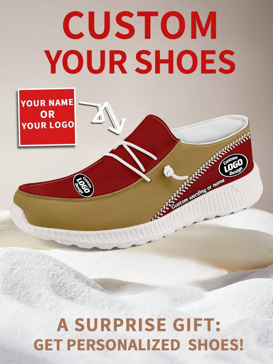 1 Pair San Francisco Baseball Name Custom Loafer Shoes, Personalized Name Loafer Shoes, Custom Name Thick Sole Loafers Of E-TPU, Personalized Loafer Shoes, Name Loafers, Personalized Loafer Shoes For Women And Men, Unique Loafer Shoes - White - View 1