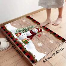 1 块圣诞设计地毯，现代彩色矩形，吸水防滑，适合厨房 - 多色 - 查看 21