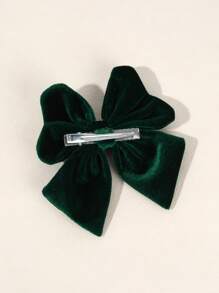 1 pieza Clips para el cabello con lazo de terciopelo para niñas pequeñas, pasadores de cabello de otoño e invierno, accesorios para el cabello con mini lazo exquisito, decoración con perlas falsas y rhinestones, clip de cocodrilo, accesorios para el cabello de niños y adolescentes, adecuado para la vida diaria y fiestas (verde oscuro, azul marino)