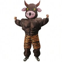 Adult Inflatable Bull Costume Purim Halloween Christmas Mascot Anime Party Cosplay Costume Dress Fancy Suits - Brown - View 8