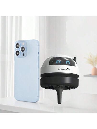 Mini Stofzuiger Cleaner, Schattige Robot Shaped Portable Lightweight USB Rechargeable Battery Operated, Crumb Dust Cleaning, Bureau Cleaning Robot, Back To School Halloween Birthday ,Garden Tools view 9