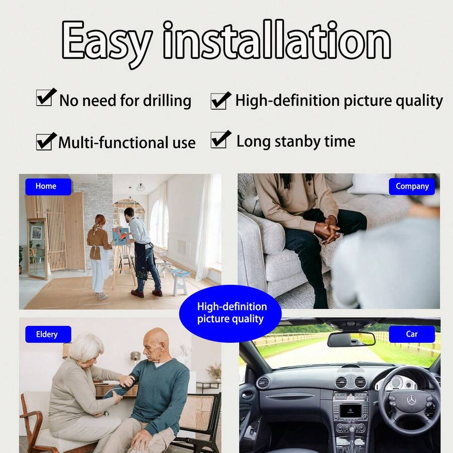 1080P HD Mini WiFi Smart Camera 120Degree Wide Angle Night Vision