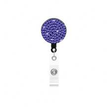 1pc Colorful Rhinestone Inlaid ABS Plastic Retractable Badge Reel, ID Card Holder With Belt Clip And 360 Degree Swivel Back To School