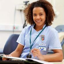 1 件可伸缩猫头鹰设计徽章卷轴夹，适用于护士、学生、医生、办公室工作人员身份证夹、姓名标签卡夹 - 彩色 - 查看 6