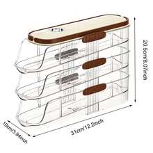 1 hộp đựng trứng xoay tự động, khay đựng trứng nhiều lớp, giá đựng trứng trong tủ lạnh nhà bếp, hộp đựng trứng màu kem, dụng cụ lấy trứng tiết kiệm không gian - trắng - Xem 13
