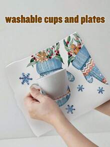 1 件装圣诞厨房洗碗巾，带圣诞树和汽车装饰，洗碗巾，浴室手巾，圣诞厨房和客厅装饰毛巾 15.75 * 23.62 英寸 - 1 Pcs - 查看 7