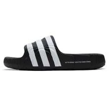 Adidas Originals 三叶草休闲运动拖鞋、户外沙滩人字拖、男女居家凉鞋 - 黑/白 - 查看 1