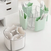 1 件多隔层旋转桌面收纳盒，大容量塑料化妆刷架，万圣节和圣诞节装饰 - 彩色 - 查看 4