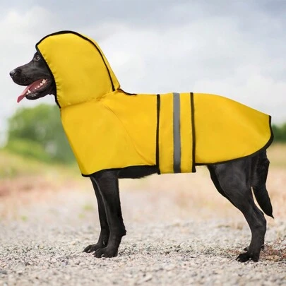 BJAYPET 1 件装反光狗雨衣，适合中型/大型犬，轻便宠物雨衣，适合雨中户外散步
