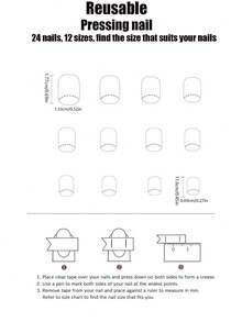 24 件/套短方形绿色按压指甲，含 1 个指甲锉和 1 瓶凝胶指甲油 - 彩色 - 查看 3