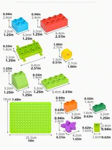 积木玩具套装拼装颗粒积木，适合3岁以上儿童，适合所有年龄段的男孩和女孩，礼品套装房间装饰冬季礼物彩色积木，女孩房间，图案积木，2岁儿童玩具，冬季男孩套装，冬季户外玩具 - 彩色 - 查看 6