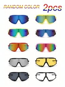 2 件装彩色儿童骑行眼镜，适合 3-8 岁儿童，户外运动眼镜，大号彩色镜框 - 送给孩子的完美礼物 - 颜色随机 - 彩色 - 查看 10