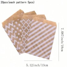 20个牛皮纸礼品袋，适用于派对装饰、礼品包装、圣诞节和情人节 - 彩色 - 查看 17