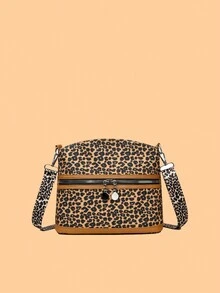 1 Túi đeo vai họa tiết da báo chống thấm nước thời trang và phổ biến dung tích lớn giải trí kinh doanh cao cấp cảm ứng khí quyển thoải mái cho trường học, công việc, mua sắm, vui chơi, du lịch quần áo phù hợp, làm quà tặng sinh nhật cho bạn bè và gia đình thích hợp cho phụ nữ vào mùa đông - Màu vàng - Xem 1