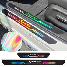 Colorful Laser-Cut Car Door Sill Protector Stickers - Anti-Scratch & Bump Decorative Strips For Enhanced Vehicle Appearance For VW Toyato - Multicolor - View 4