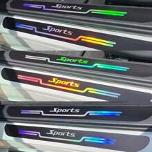 Colorful Laser-Cut Car Door Sill Protector Stickers - Anti-Scratch & Bump Decorative Strips For Enhanced Vehicle Appearance For VW Toyato - Multicolor - View 3