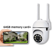 1 pièce Caméra audio haute définition 1080p rotative, caméra de  wifi sans fil 2,4 G, suivi des mouvements 4X et vue panoramique de 355°, pour la  et la surveillance à domicile, convient aux personnes âgées et aux soins des enfants, avec vision nocturne, alimentée par USB, prend en charge le stockage cloud et la carte mémoire (non incluse, à acheter séparément)