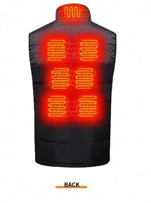 男士加热背心（不含电池组），时尚男士冬季加厚背心外套保暖服装加热夹克，适合户外休闲活动