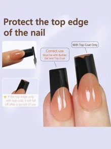 Bộ 150 móng tay giả vuông kiểu Pháp dài vừa - 5 kiểu màu khác nhau, Bộ móng tay giả gel vuông kiểu Pháp 3 trong 1, 15 kích cỡ phù hợp để tự làm móng, Móng tay giả bền lâu cho phụ nữ và tiệm làm móng, phụ kiện làm móng - Nhiều màu - Xem 11