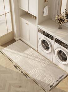 Tapis de sol à motif de lignes pour la décoration intérieure de la maison. Tapis antidérapant et anti-peluches, facile à nettoyer, résistant aux taches, pour la chambre à coucher, la salle de bain, la cuisine, la buanderie, le bureau de la maison, le salon.