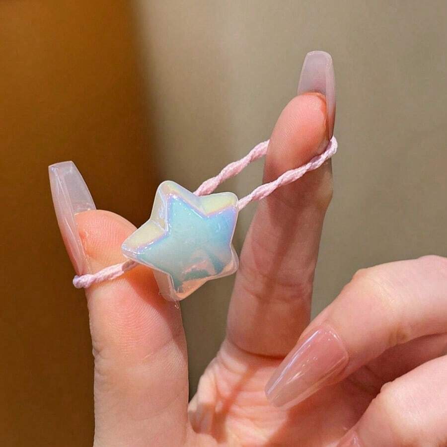 10 件彩虹色心形发带、马尾辫夹、无损新款发饰 - 彩色 - 查看 1