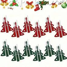 12 chiếc túi đựng thìa nĩa bằng nỉ mini hình cây thông Noel, đồ trang trí bàn tiệc Giáng sinh, đồ trang trí tiệc gia đình, - Nhiều màu - Xem 10