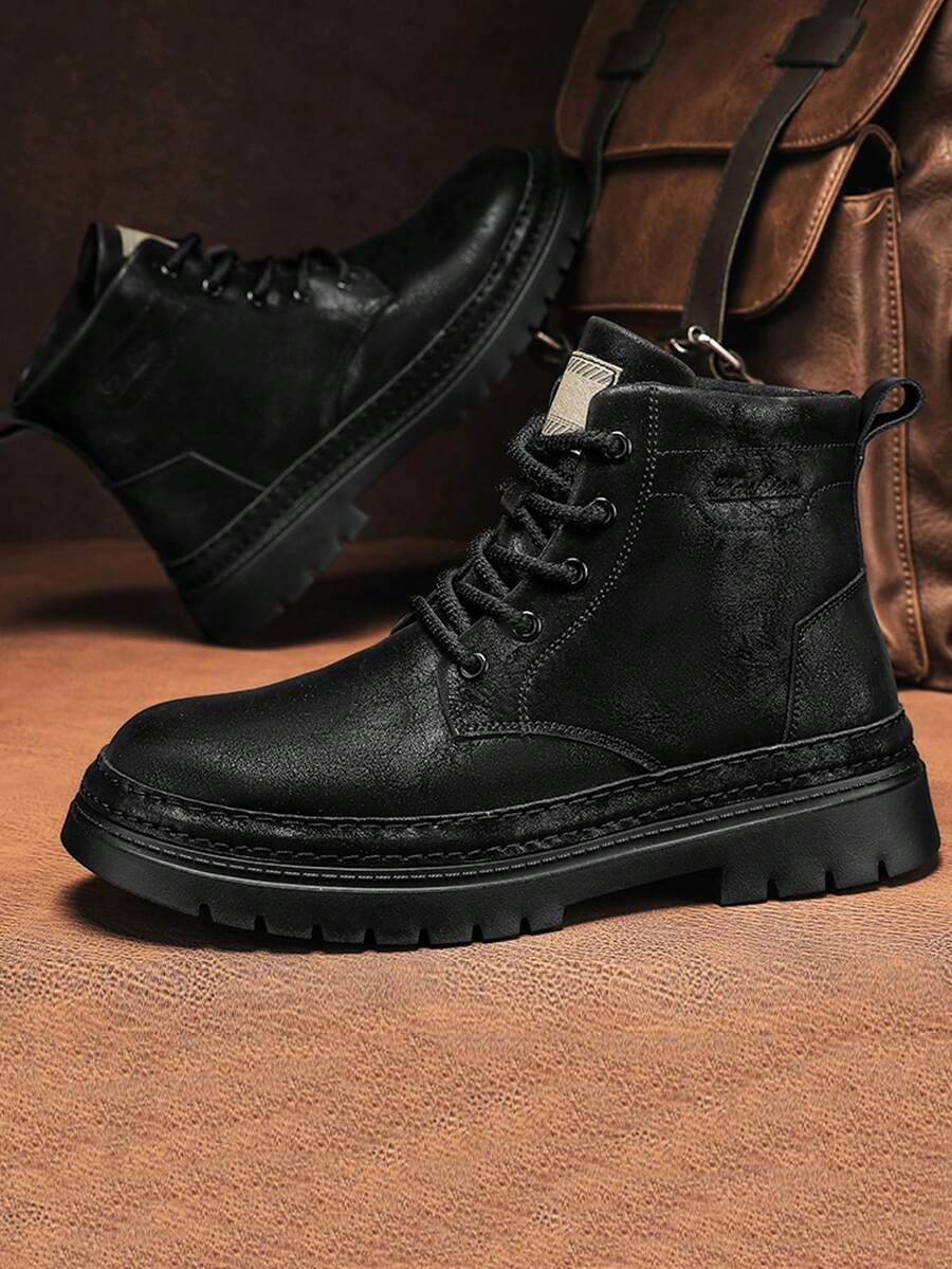 New Men's Vintage British Style Handsome LaceUp Work Boots, Men's